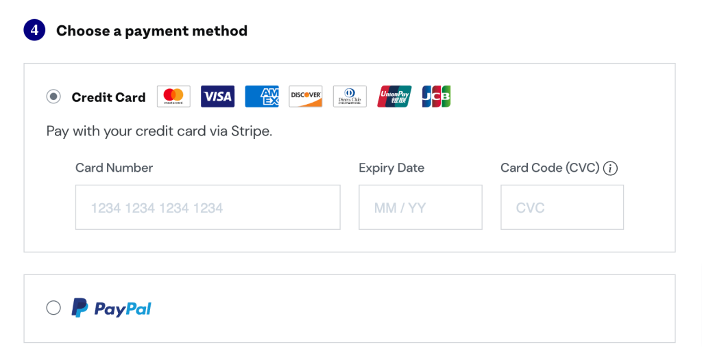 Choose Payment Method Choose Payment Method