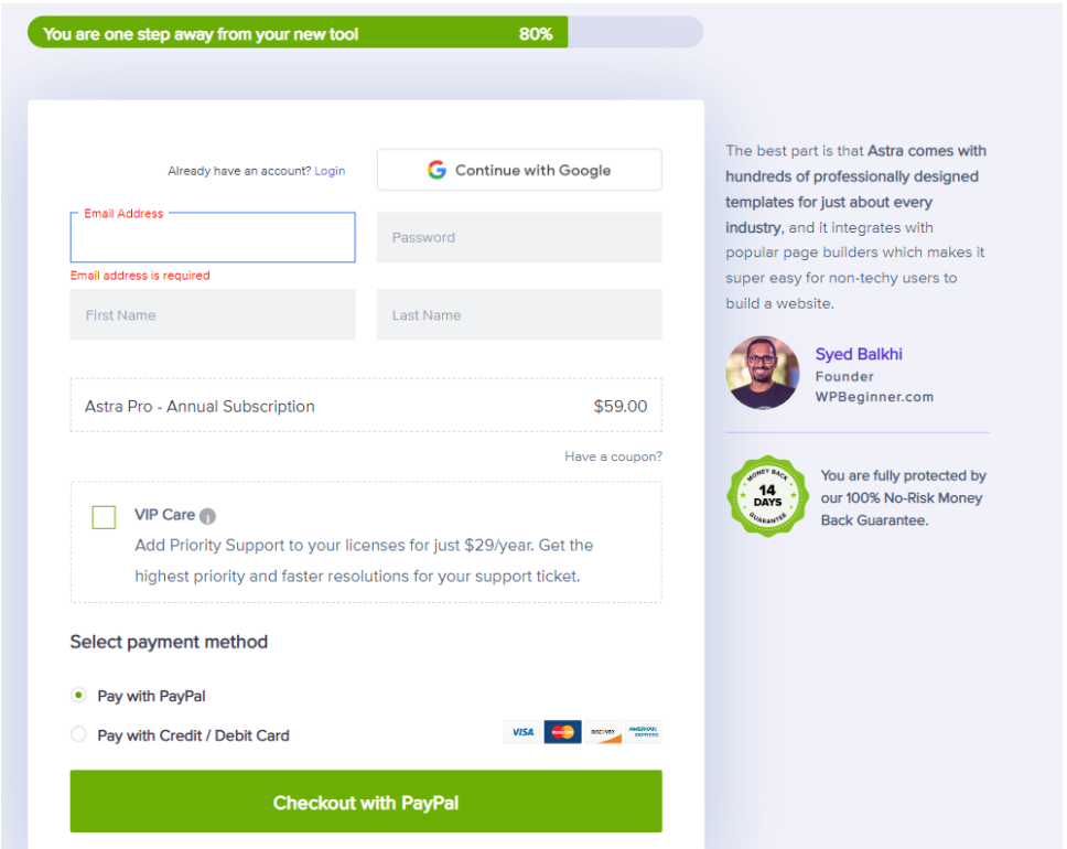 Astra Pro Discount Code - Fill The Detailed