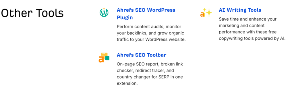 Other Free Tools Of Ahrefs