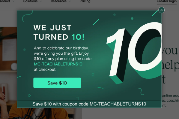 Official Teachable Coupon Code