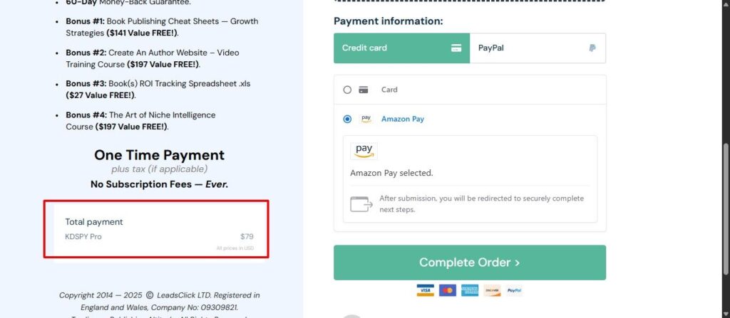 Complete Order on KDSPY